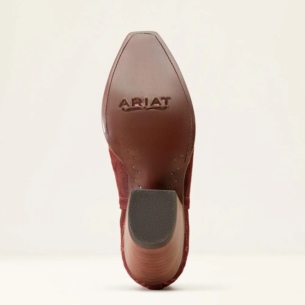 Ariat Dixon Merlot Suede Embroidered Ankle Boots NIB - Picture 6 of 11